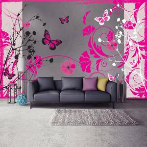 Fototapeta - Ružové motýle (254x184 cm)