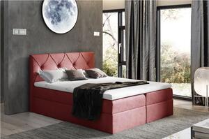 Elegantná kontinentálna posteľ 160x200 CARMEN - červená + topper ZDARMA