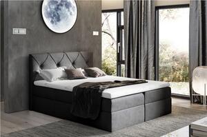 Elegantná kontinentálna posteľ 160x200 CARMEN - čierna + topper ZDARMA
