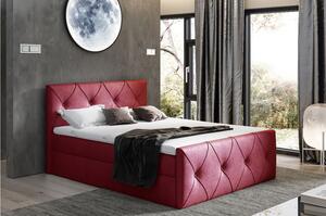 Kontinentálna posteľ 180x200 CARMEN LUX - červená 2 + topper ZDARMA