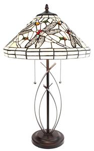 Stolní lampa Tiffany White Dragonfly - 41x69 cm E27/max 2x40W - Clayre & Eef