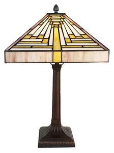 Pyramídová stolná lampa Tiffany - 31*31*48 cm E27/max 1*60W - Clayre & Eef