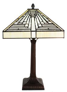 Pyramídová stolná lampa Tiffany Ova - 31*31*48 cm E27/max 1*60W - Clayre & Eef