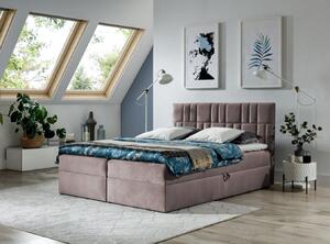 Kontinentálna posteľ 180x200 IVANA 3 - ružová + topper ZADARMO