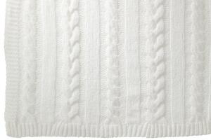 Biely pletený pléd Twist - 130*180*3cm - J-Line by Jolipa