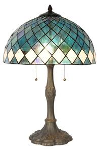 Modrá stolná lampa Tiffany Blue Ocean - Ø 40*61cm E27/max 2x60W - Clayre & Eef