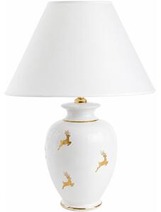 Kolarz 731.70W.150 - Stolová lampa NONNA 1xE27/100W/230V, s motívom jeleňa, biela/zlatá