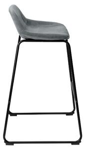 ViaDomo Via Domo - Zamatová barová stolička Terra - šedá / čierna - 43x91x30 cm - sada 2 ks