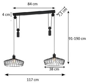 Eglo 43438 - Luster na lankách WINKWORTH 2xE27/40W/230V