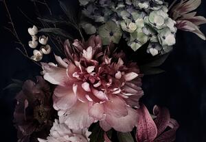Fototapeta - Kvety na čiernom pozadí (147x102 cm)