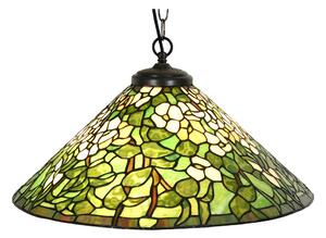 Závesné zelené svietidlo Tiffany Tremblay - Ø 50x135 cm E27/max 1x60W - Clayre & Eef