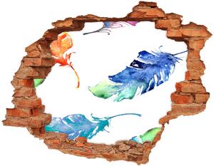 Samolepiaca diera na stenu nálepka Farebné perie