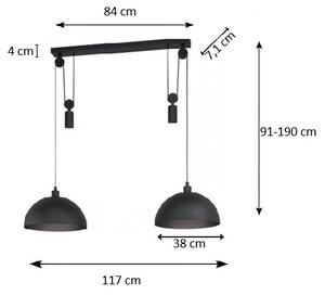 Eglo 43436 - Luster na lanku WINKWORTH 1 2xE27/40W/230V