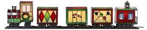Stolná farebná Tiffany lampa Train - 100*9*20 cm E14/max 5*7W - Clayre & Eef