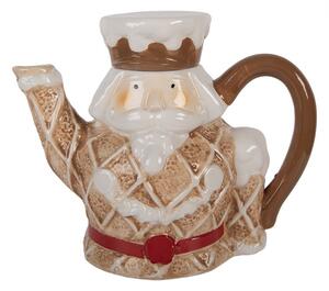 Hnedá keramická kanvička Luskáčik Nutcracker - 22*12*18 cm / 900 ml - Clayre & Eef