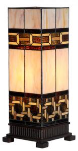 Béžovo-hnedá stolná tiffany lampa Laetitia II - 17*17*44 cm E27/ma* 1*40W - Clayre & Eef