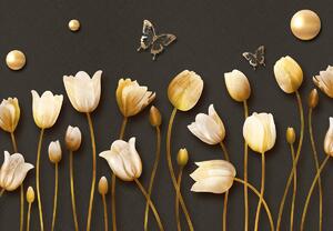 Fototapeta - Zlaté tulipány (147x102 cm)