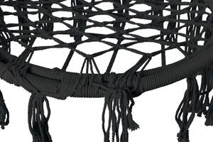 Závesné kreslo Čapí hnízdo LAGOS čierne s vankúšmi