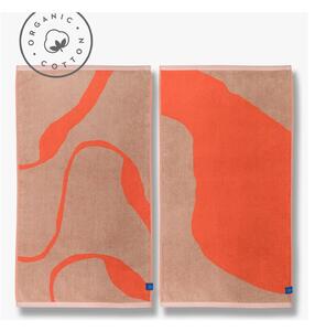 Oranžové/svetlohnedé uteráky v súprave 2 ks z Bio bavlny 50x90 cm Nova Arte – Mette Ditmer Denmark