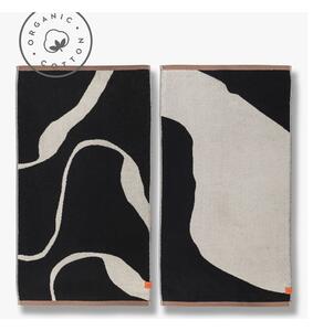 Čiernobiele uteráky v súprave 2 ks z Bio bavlny 50x90 cm Nova Arte – Mette Ditmer Denmark