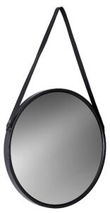 ViaDomo Via Domo - Zrkadlo v kovovom ráme Vapore, okrúhle - čierna - 60x100x4 cm
