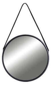 ViaDomo Via Domo - Zrkadlo v kovovom ráme Vapore, okrúhle - čierna - 50x82x4 cm