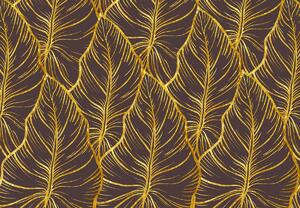 Fototapeta - Zlaté listy, tmavé (147x102 cm)