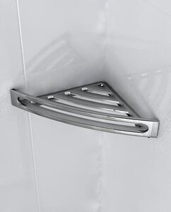 Sapho Rohová polica do sprchy s hrazdou, 226x226 mm, oblá, ABS/chróm - II. Kvalita