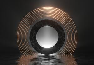Fototapeta - Abstrakcia, mesiac nad vodou (147x102 cm)