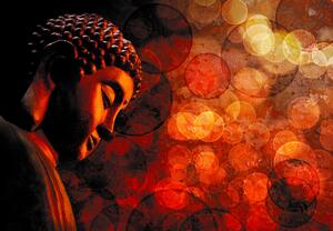 Fototapeta - Budha v červených tónoch (147x102 cm)
