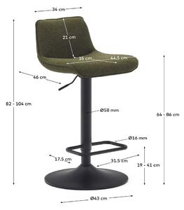 Tmavozelené barové stoličky v súprave 2 ks 103 cm Zenda – Kave Home