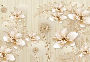Fototapeta - Kompozícia zlatých kvetov (147x102 cm)
