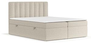 Béžová boxspring posteľ s úložným priestorom 180x200 cm Novento – Maison de Rêve