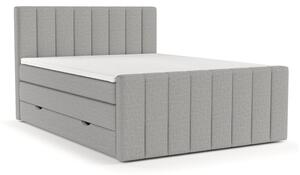Svetlosivá boxspring posteľ s úložným priestorom 180x200 cm Ruby – Maison de Rêve