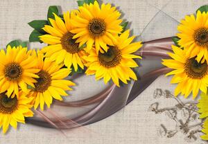 Fototapeta - Žiariace kvety slnečníc (147x102 cm)