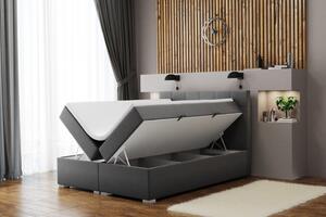 Pohodlná manželská posteľ SILVIE 160x200 - svetlosivá