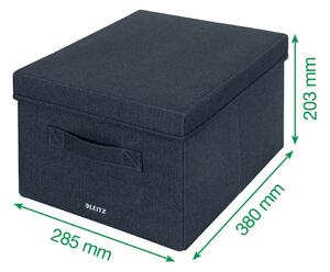 Tmavosivé látkové úložné boxy v súprave 2 ks s vekom 28.5x38x20 cm – Leitz