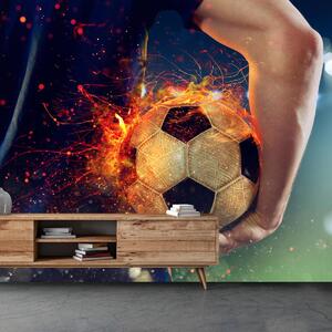 Fototapeta - Futbalová lopta v ohni (147x102 cm)