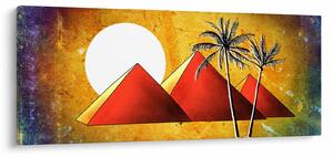 Obraz maľovaných egyptských pyramíd (120x50 cm)
