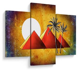 Obraz maľovaných egyptských pyramíd (90x60 cm)