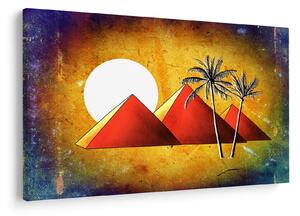 Obraz maľovaných egyptských pyramíd (90x60 cm)