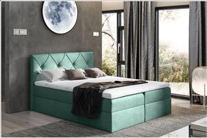 Elegantná kontinentálna posteľ 160x200 CARMEN - zelená + topper ZDARMA