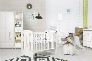 KLUPS SAFARI GIRAFFE BIELA modely detského nábytkuÚložný priestorom na posteľnú bielizeň 120x60 bielá