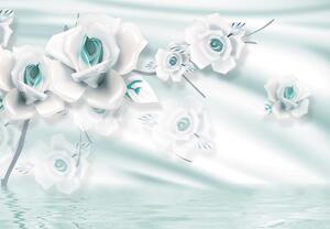 Fototapeta - Tyrkysové kvety ruží (147x102 cm)