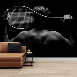 Fototapeta - Akt tenisty, čiernobiele (147x102 cm)