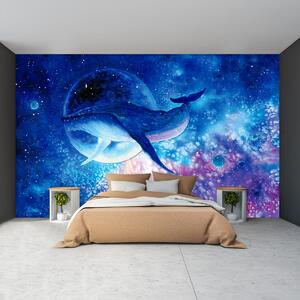 Fototapeta - Maľovaná veľryba vo vesmíre (147x102 cm)