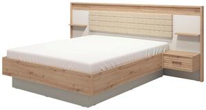 POSTEĽ S NOČNÝMI STOLÍKMI, 180/200 cm, kašmírová, dub artisan Xora - Postele