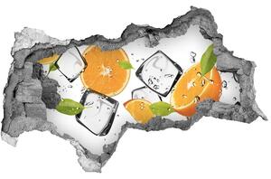Nálepka 3D diera na stenu Pomaranče s ľadom nd-b-50150012