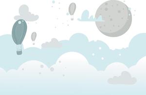 Fototapeta - Balóny v oblakoch, ilustrácie (147x102 cm)