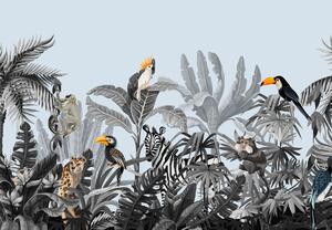 Fototapeta - Zvieratá v tropickom lese (147x102 cm)
